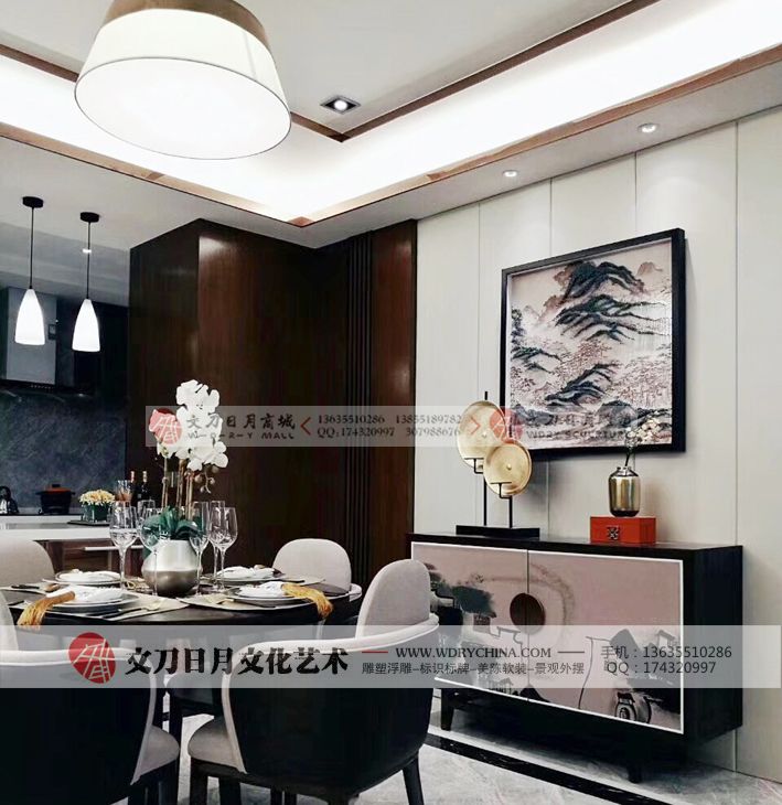 新中式手工立体玄关过道装饰画客厅沙发背景墙酒店样板房钉子壁画